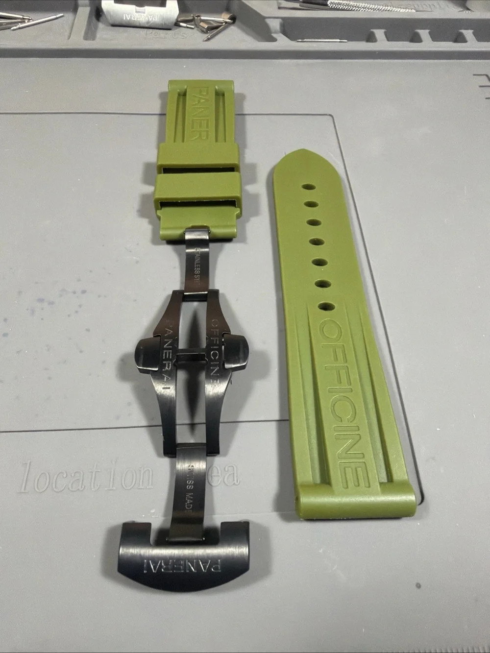 24mm military strap Olive Green Rubber Watch Strap